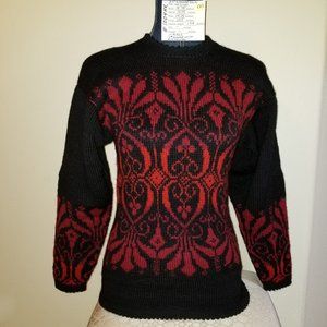 #1004 NWOT RARE Dale Of Norway Black Red Sweater